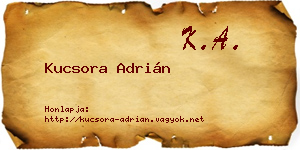 Kucsora Adrián névjegykártya